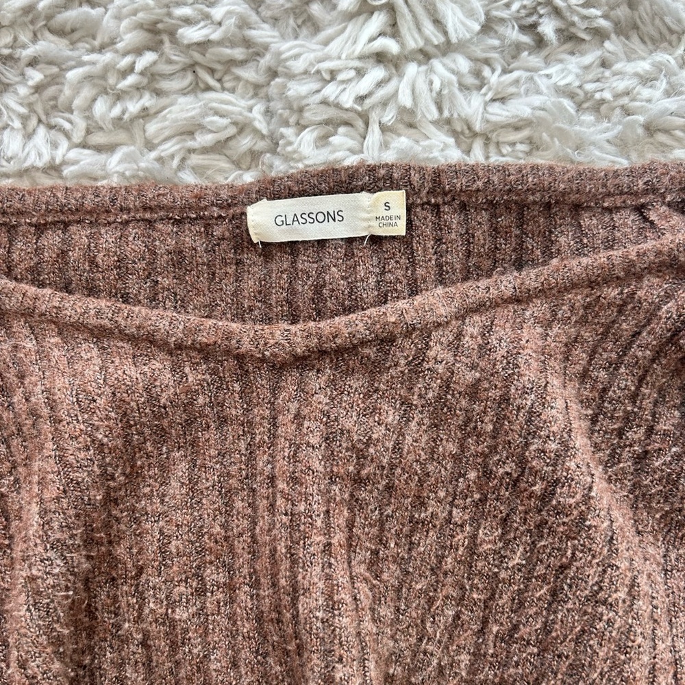 Glassons Chocolate Ribbed Knit Skirt Set - Picture 3 of 7